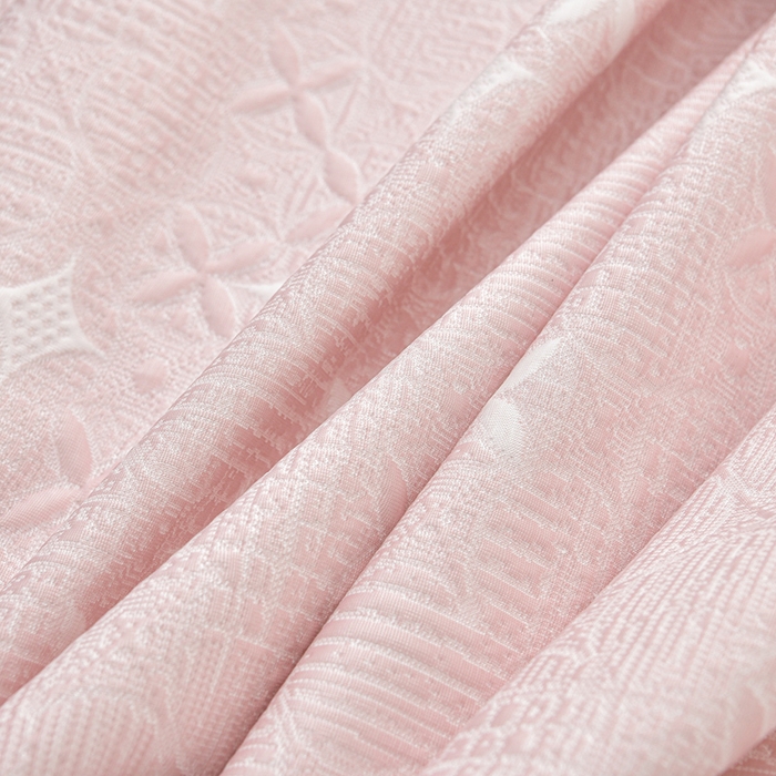 91家纺网 家纺一手货源 找家纺 绘萱家居 2026新款PE提花冰凉豆豆床裙款凉席席子凉席 星愿-粉