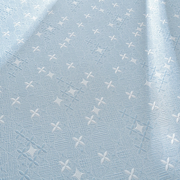 91家纺网 家纺一手货源 找家纺 绘萱家居 2026新款PE提花冰凉豆豆床裙款凉席席子凉席 星愿-蓝