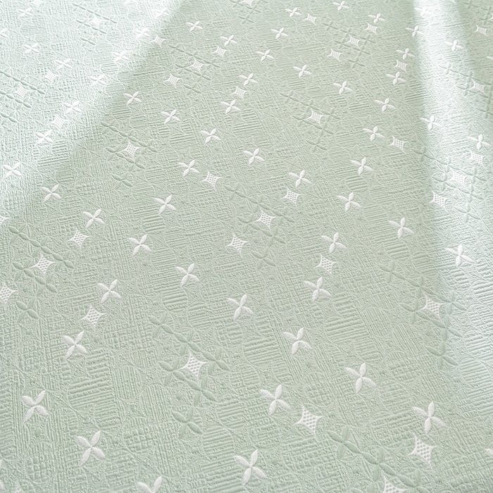 91家纺网 家纺一手货源 找家纺 绘萱家居 2026新款PE提花冰凉豆豆床裙款凉席席子凉席 星愿-绿