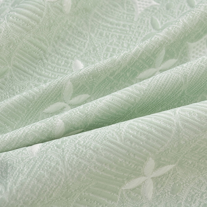 91家纺网 家纺一手货源 找家纺 绘萱家居 2026新款PE提花冰凉豆豆床裙款凉席席子凉席 星愿-绿