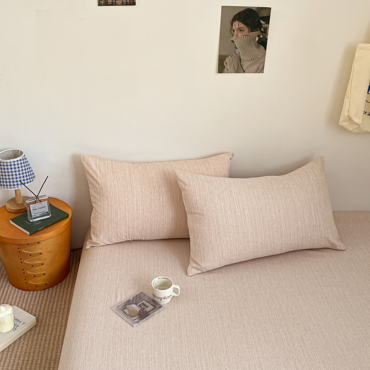 91家纺网 家纺一手货源 找家纺 蓝极人 2026新款色织水洗麻纯色四件套 晨曦黄