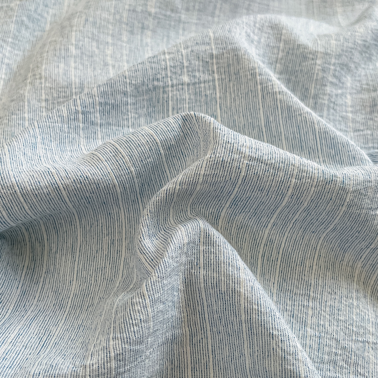 91家纺网 家纺一手货源 找家纺 蓝极人 2026新款色织水洗麻纯色四件套 湖水蓝