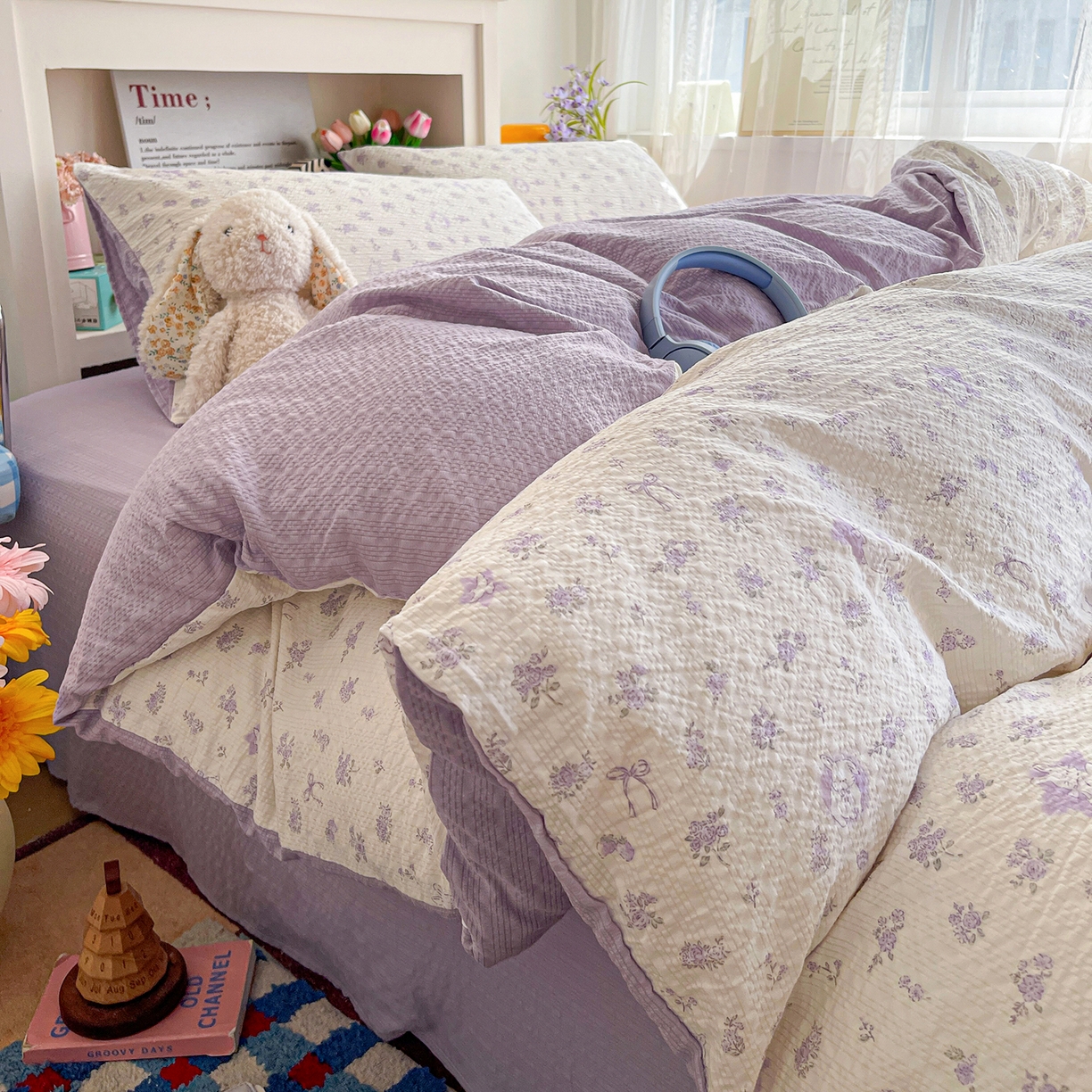 91家纺网 家纺一手货源 找家纺 （总）N先生+V 13814689556 发大图/买家秀 2026新款A类软糯糯泡芙纱四件套