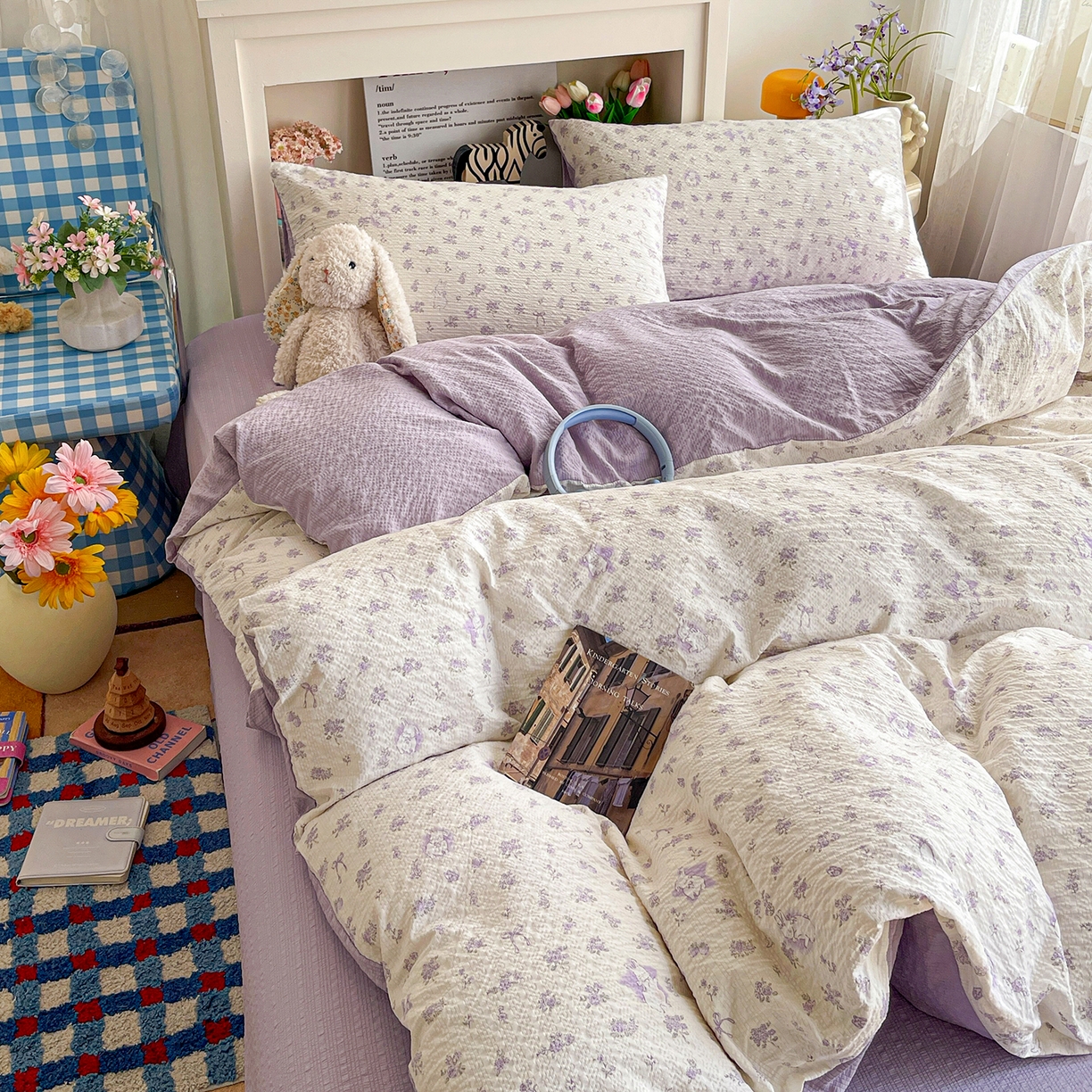 91家纺网 家纺一手货源 找家纺 （总）N先生+V 13814689556 发大图/买家秀 2026新款A类软糯糯泡芙纱四件套