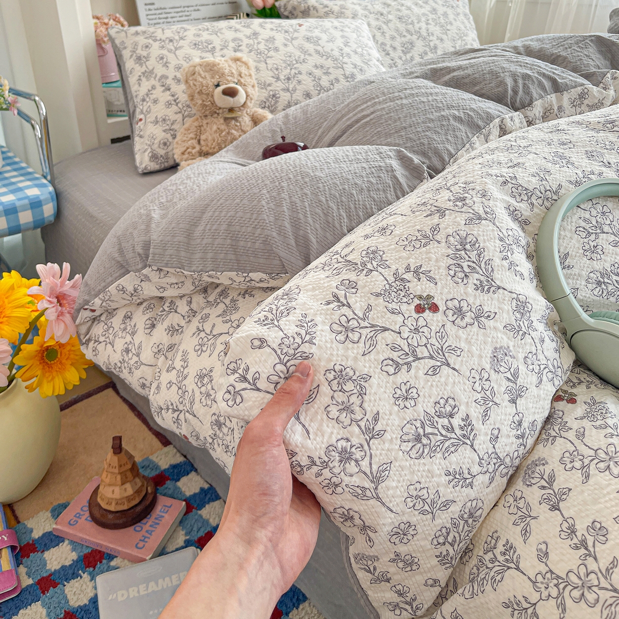 91家纺网 家纺一手货源 找家纺 （总）N先生+V 13814689556 发大图/买家秀 2026新款A类软糯糯泡芙纱四件套