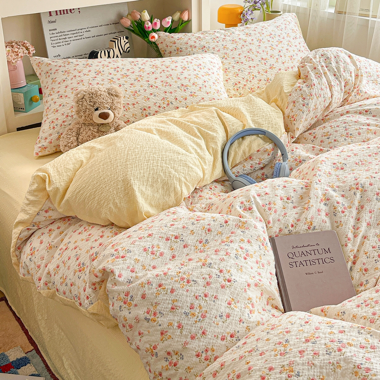 91家纺网 家纺一手货源 找家纺 N先生+V 13814689556 发大图/买家秀 2026新款A类软糯糯泡芙纱四件套 花溪