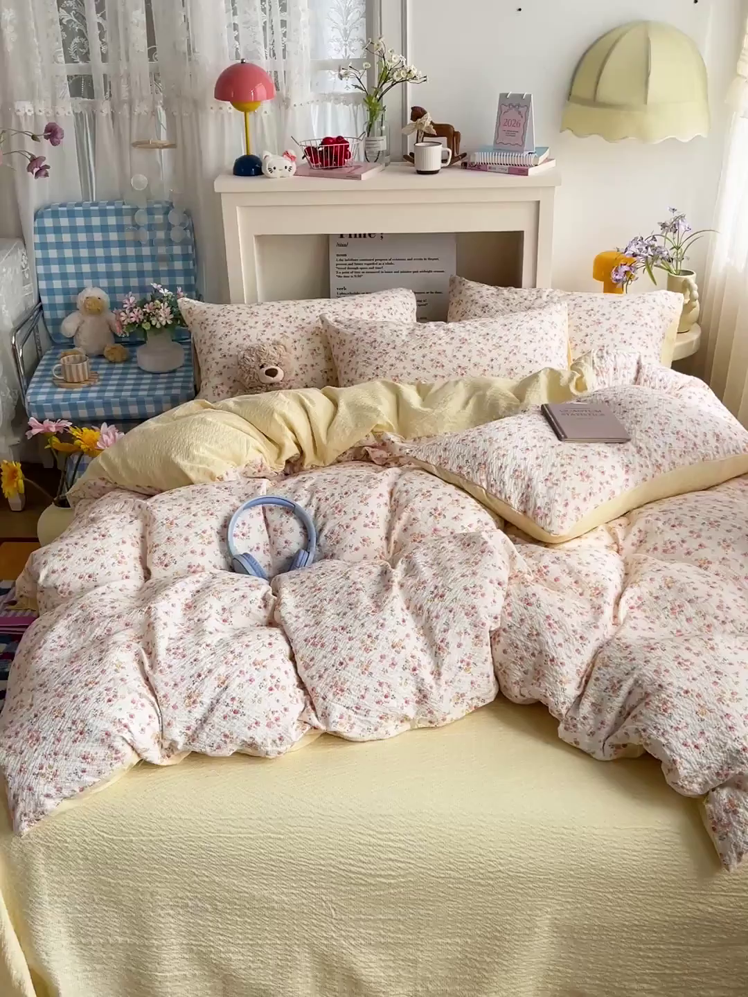 91家纺网 家纺一手货源 找家纺 N先生+V 13814689556 发大图/买家秀 2026新款A类软糯糯泡芙纱四件套 花溪