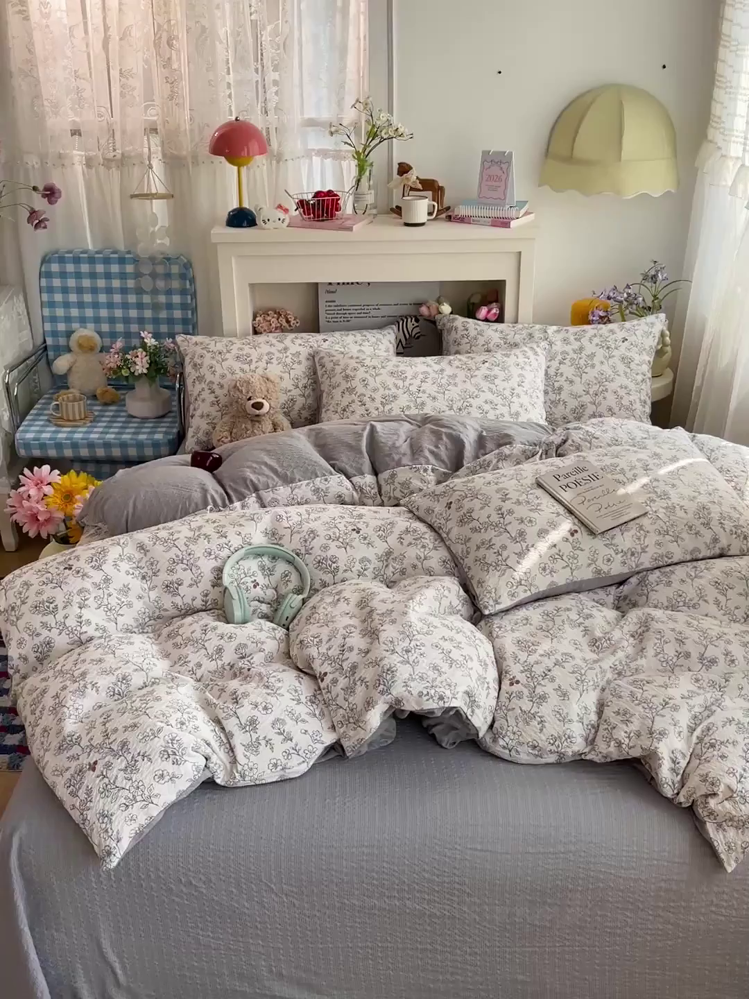 91家纺网 家纺一手货源 找家纺 N先生+V 13814689556 发大图/买家秀 2026新款A类软糯糯泡芙纱四件套 槿汐