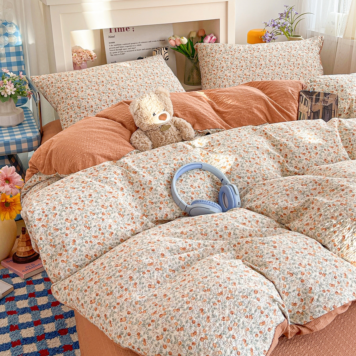 91家纺网 家纺一手货源 找家纺 N先生+V 13814689556 发大图/买家秀 2026新款A类软糯糯泡芙纱四件套 沐沁