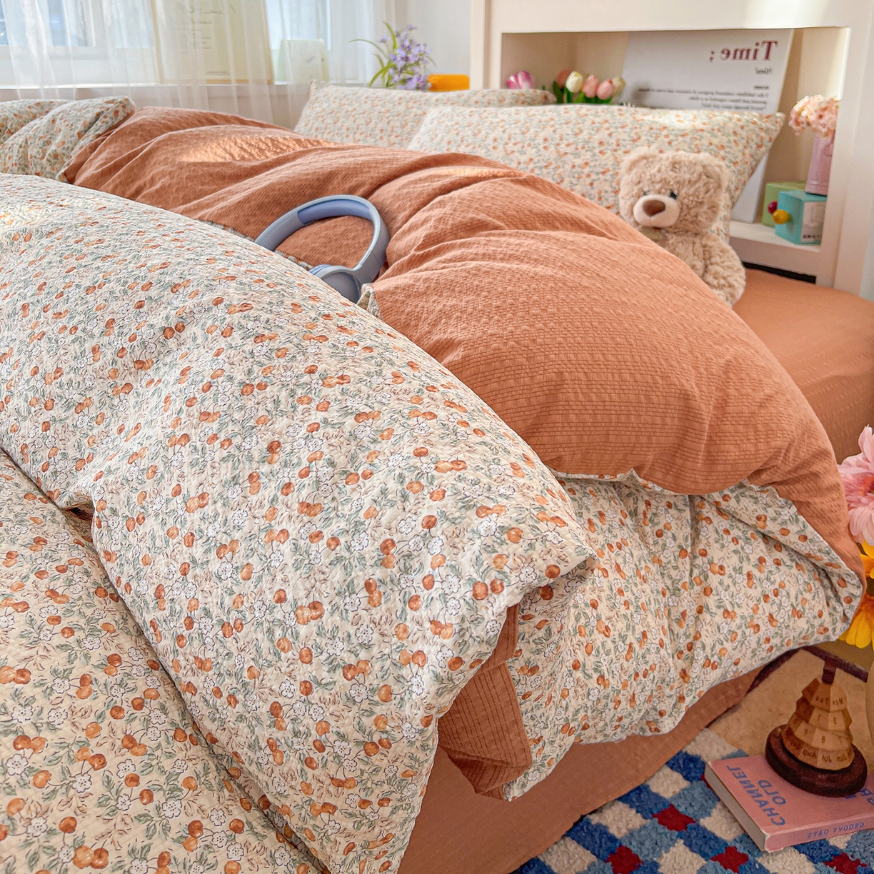 91家纺网 家纺一手货源 找家纺 N先生+V 13814689556 发大图/买家秀 2026新款A类软糯糯泡芙纱四件套 沐沁