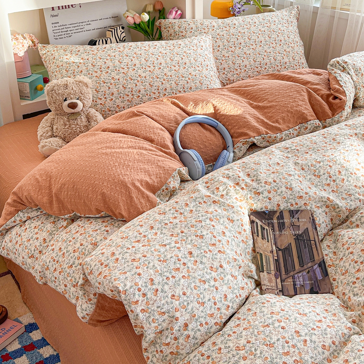 91家纺网 家纺一手货源 找家纺 N先生+V 13814689556 发大图/买家秀 2026新款A类软糯糯泡芙纱四件套 沐沁