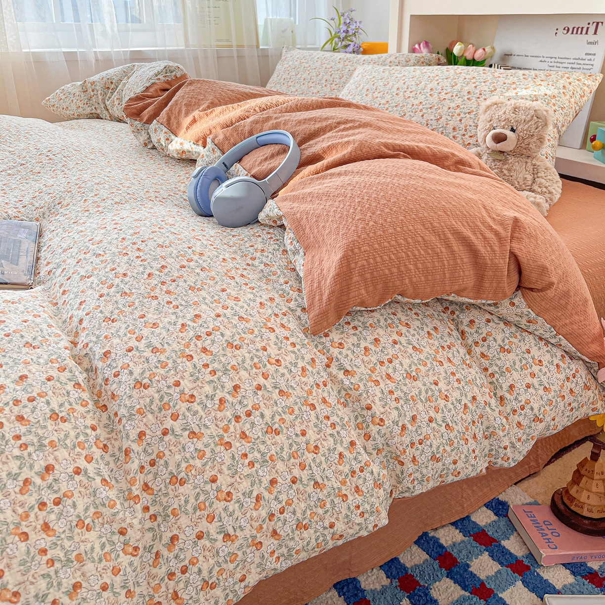 91家纺网 家纺一手货源 找家纺 N先生+V 13814689556 发大图/买家秀 2026新款A类软糯糯泡芙纱四件套 沐沁