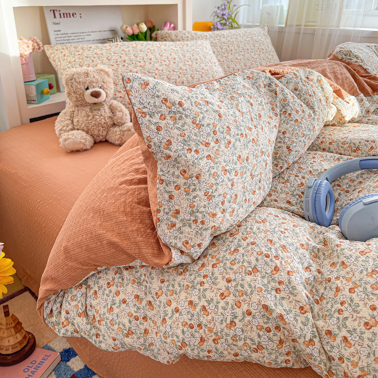 91家纺网 家纺一手货源 找家纺 N先生+V 13814689556 发大图/买家秀 2026新款A类软糯糯泡芙纱四件套 沐沁