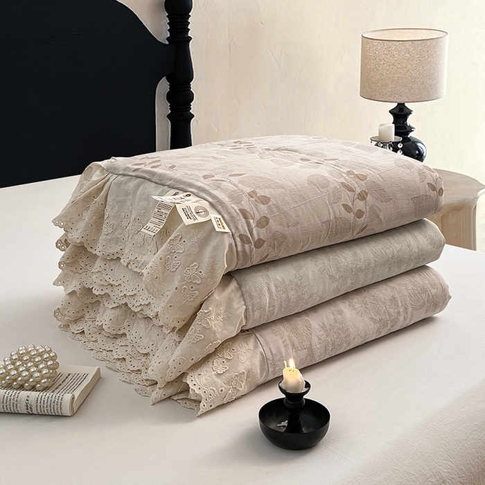 91家纺网 家纺一手货源 找家纺 VIP被业 2026新款棉麻莱塞尔蚕蛹凉感A类夏被四件套空调被 组合图仅供参考不可下单