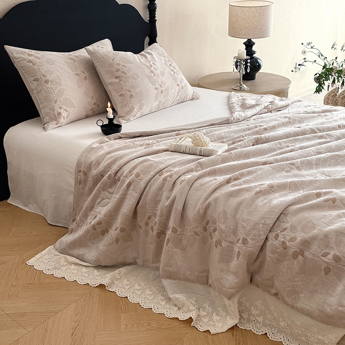 91家纺网 家纺一手货源 找家纺 VIP被业 2026新款棉麻莱塞尔蚕蛹凉感A类夏被四件套空调被 舞曲