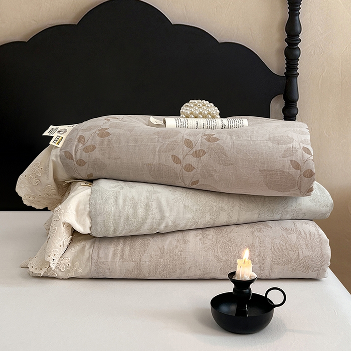 91家纺网 家纺一手货源 找家纺 VIP被业 2026新款棉麻莱塞尔蚕蛹凉感A类夏被四件套空调被 组合图仅供参考不可下单