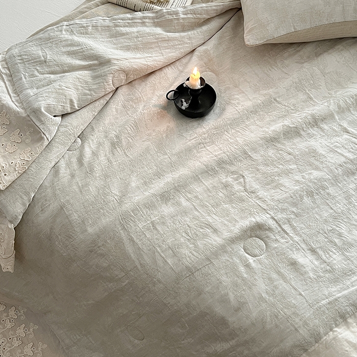 91家纺网 家纺一手货源 找家纺 VIP被业 2026新款棉麻莱塞尔蚕蛹凉感A类夏被四件套空调被 夏洛绿