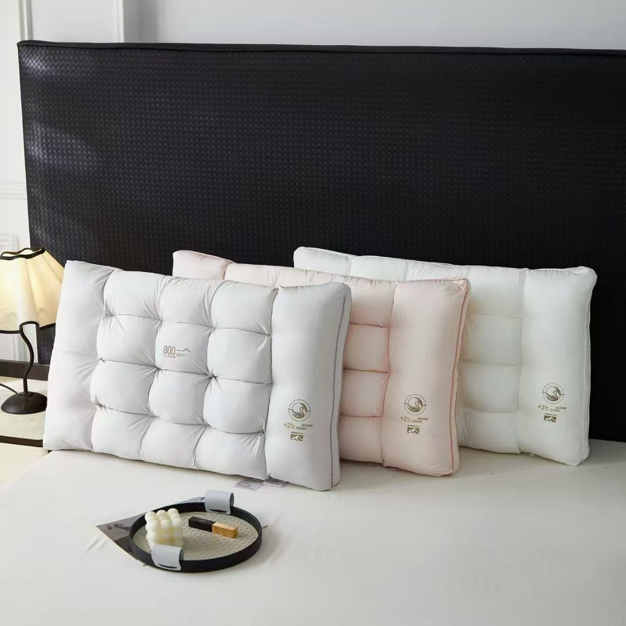 （总）剑桥枕业 2026新款控温仿羽绒枕芯纽花格子羽丝绒枕头