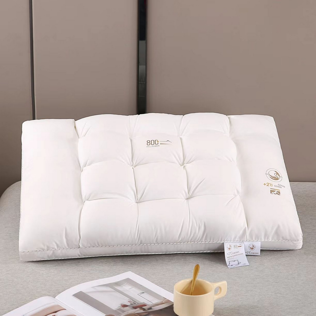 91家纺网 家纺一手货源 找家纺 （总）剑桥枕业 2026新款控温仿羽绒枕芯纽花格子羽丝绒枕头