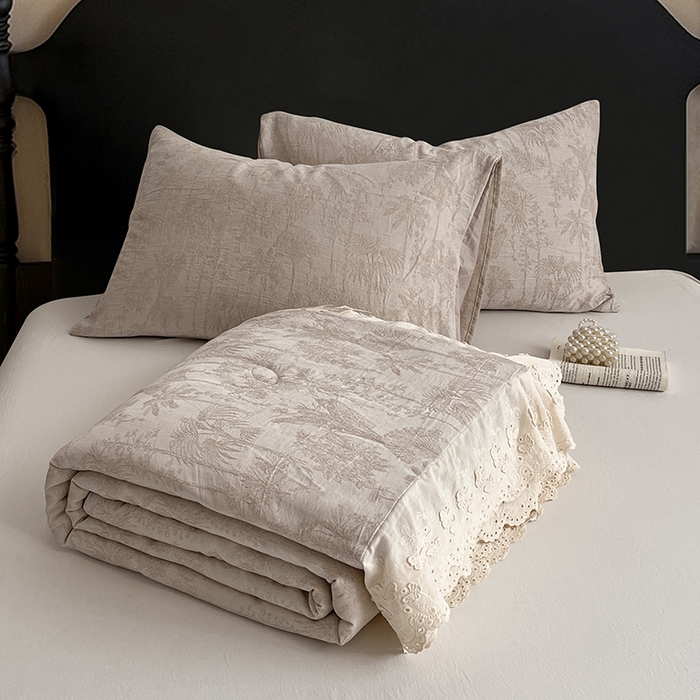 VIP被业 2026新款棉麻莱塞尔蚕蛹凉感A类夏被四件套空调被 夏洛咖