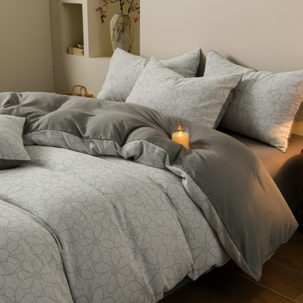 91家纺网 家纺一手货源 找家纺 （总）菡宝 2026新款人字纹全棉色织提花四件套-赫尔墨斯