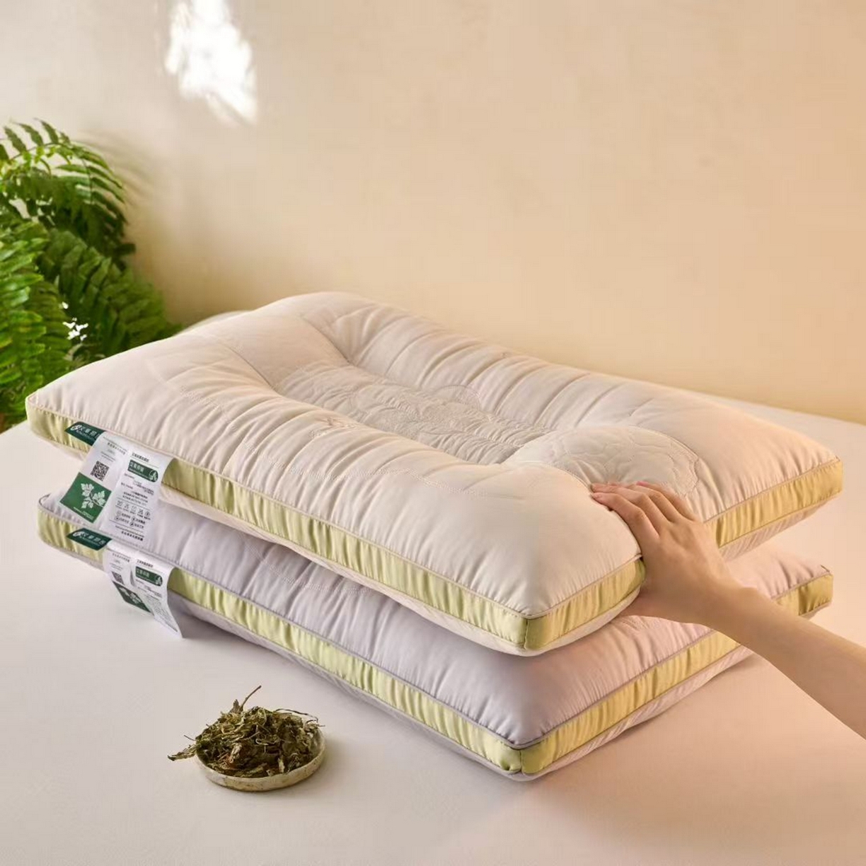 91家纺网 家纺一手货源 找家纺 （总）剑桥枕业 2026新款艾草立体驱蚊护颈枕头艾绒驱寒枕芯