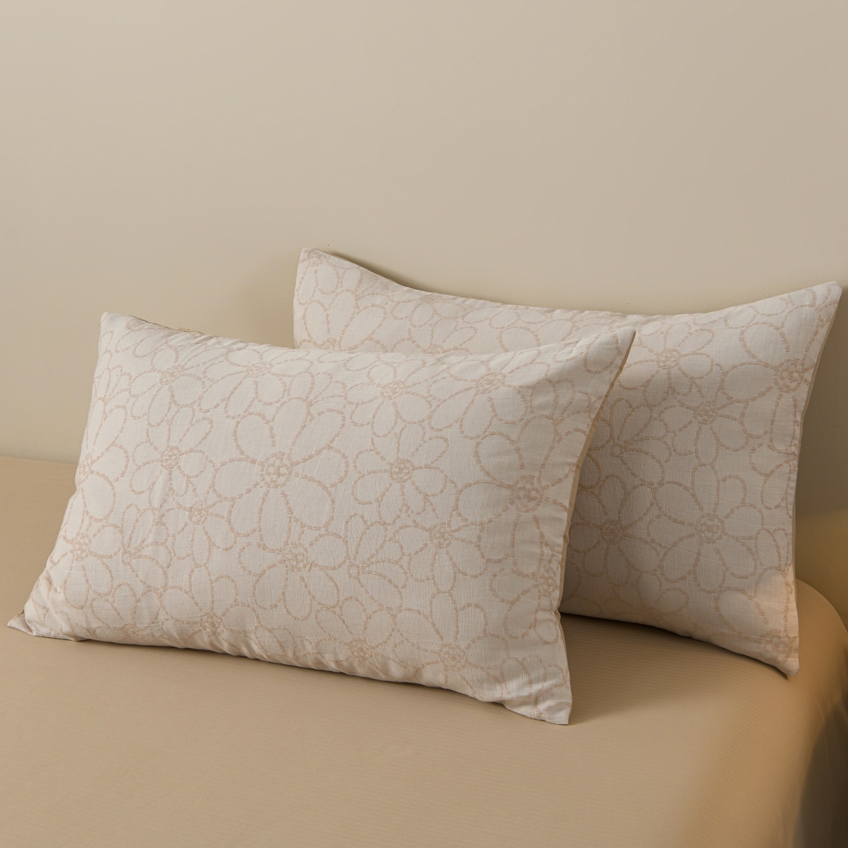 91家纺网 家纺一手货源 找家纺 菡宝 2026新款人字纹全棉色织提花四件套-赫尔墨斯 赫尔墨斯 杏