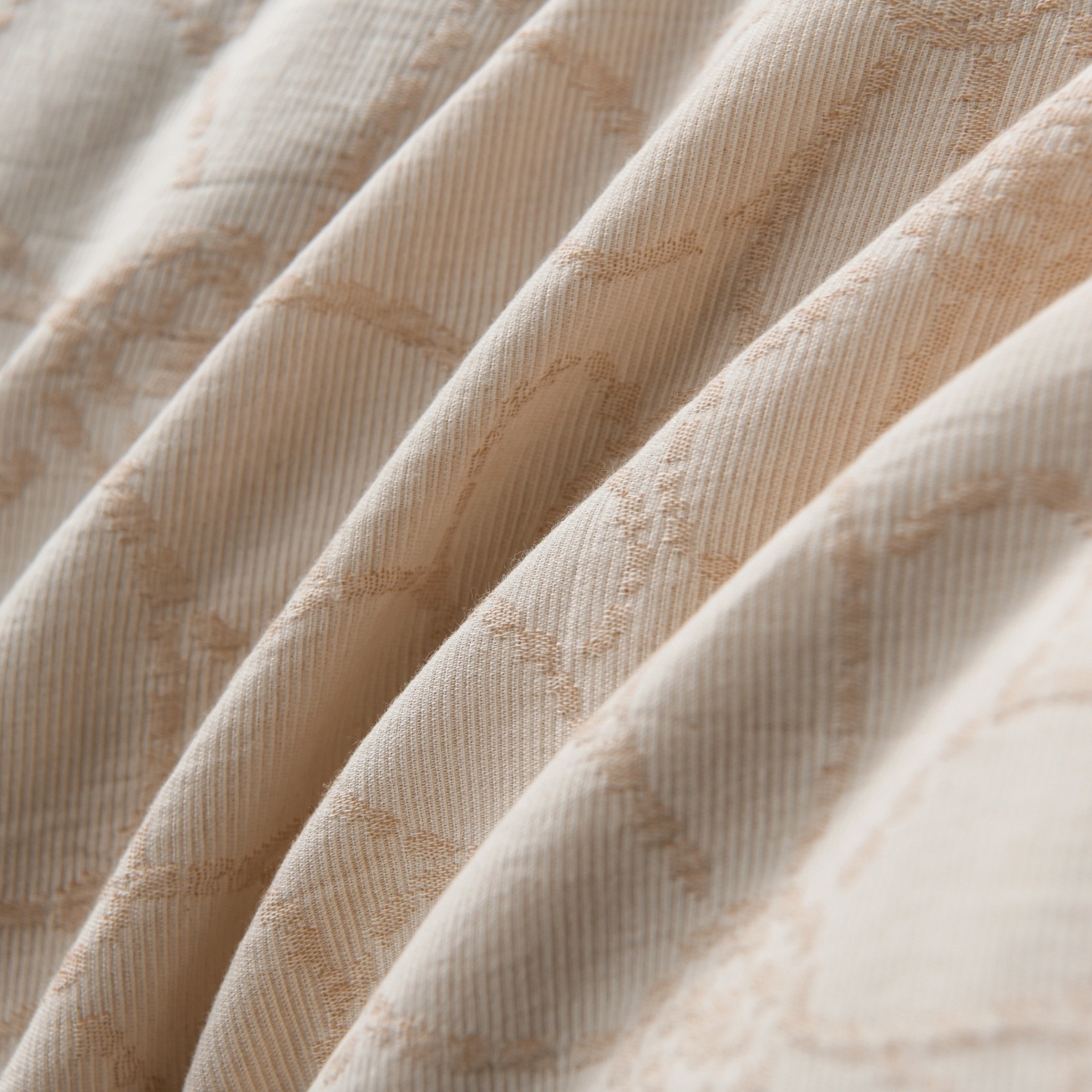 91家纺网 家纺一手货源 找家纺 菡宝 2026新款人字纹全棉色织提花四件套-赫尔墨斯 赫尔墨斯 杏