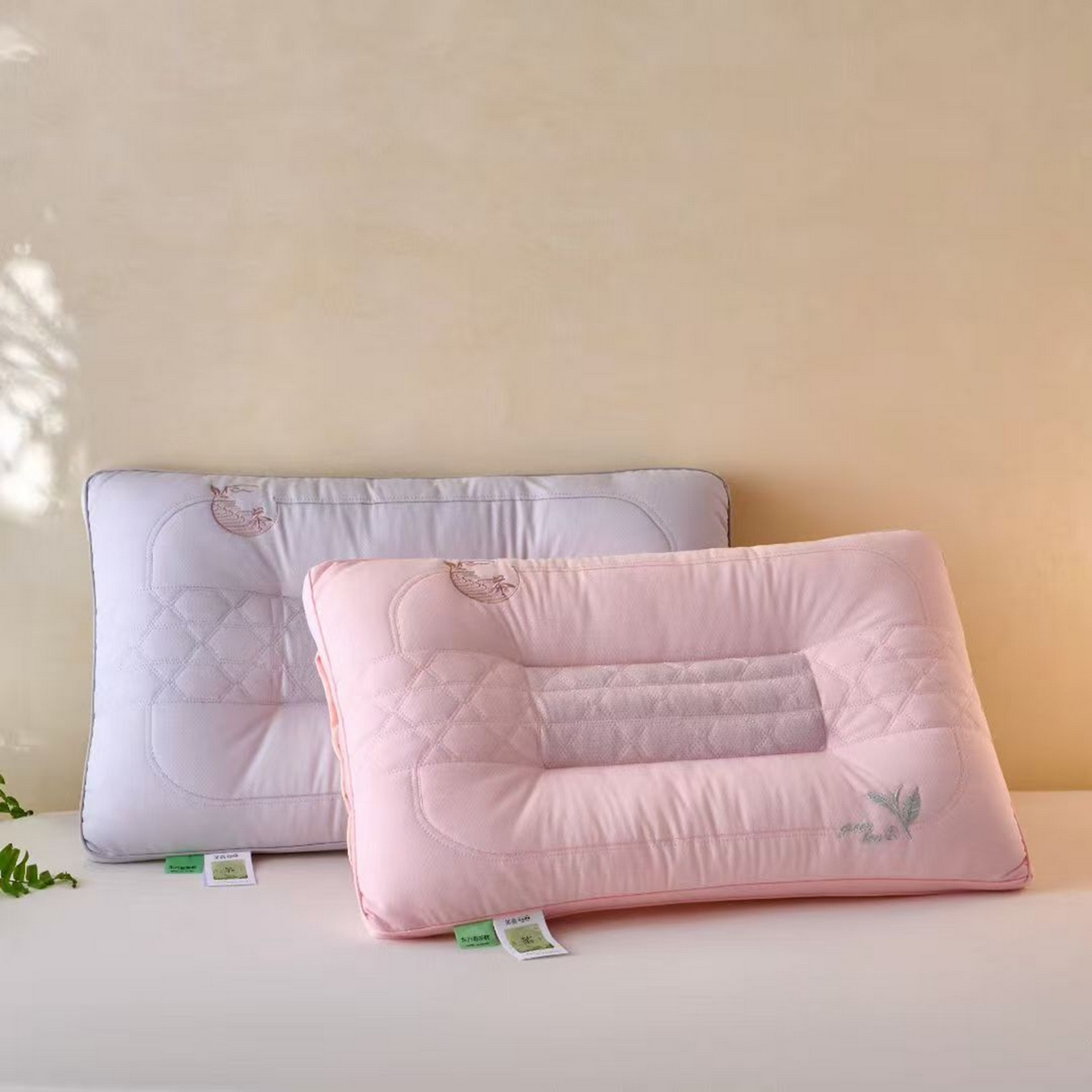 91家纺网 家纺一手货源 找家纺 （总）剑桥枕业 2026新款茶香定型护颈枕芯羽丝茶叶梗枕头