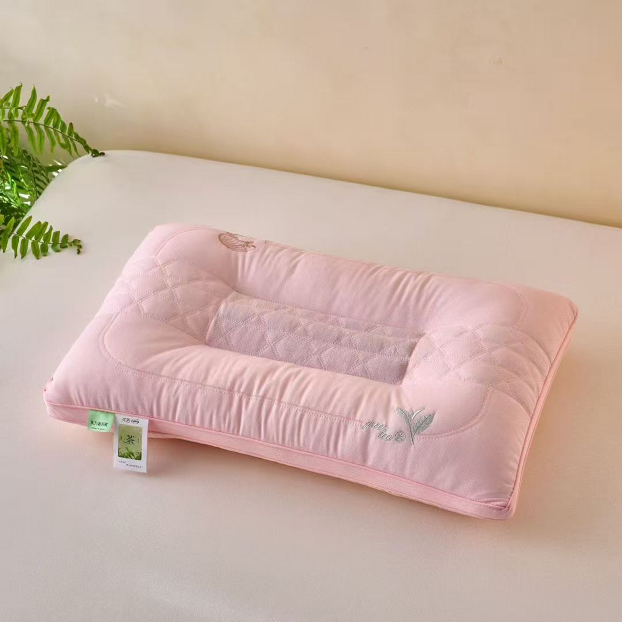 91家纺网 家纺一手货源 找家纺 （总）剑桥枕业 2026新款茶香定型护颈枕芯羽丝茶叶梗枕头