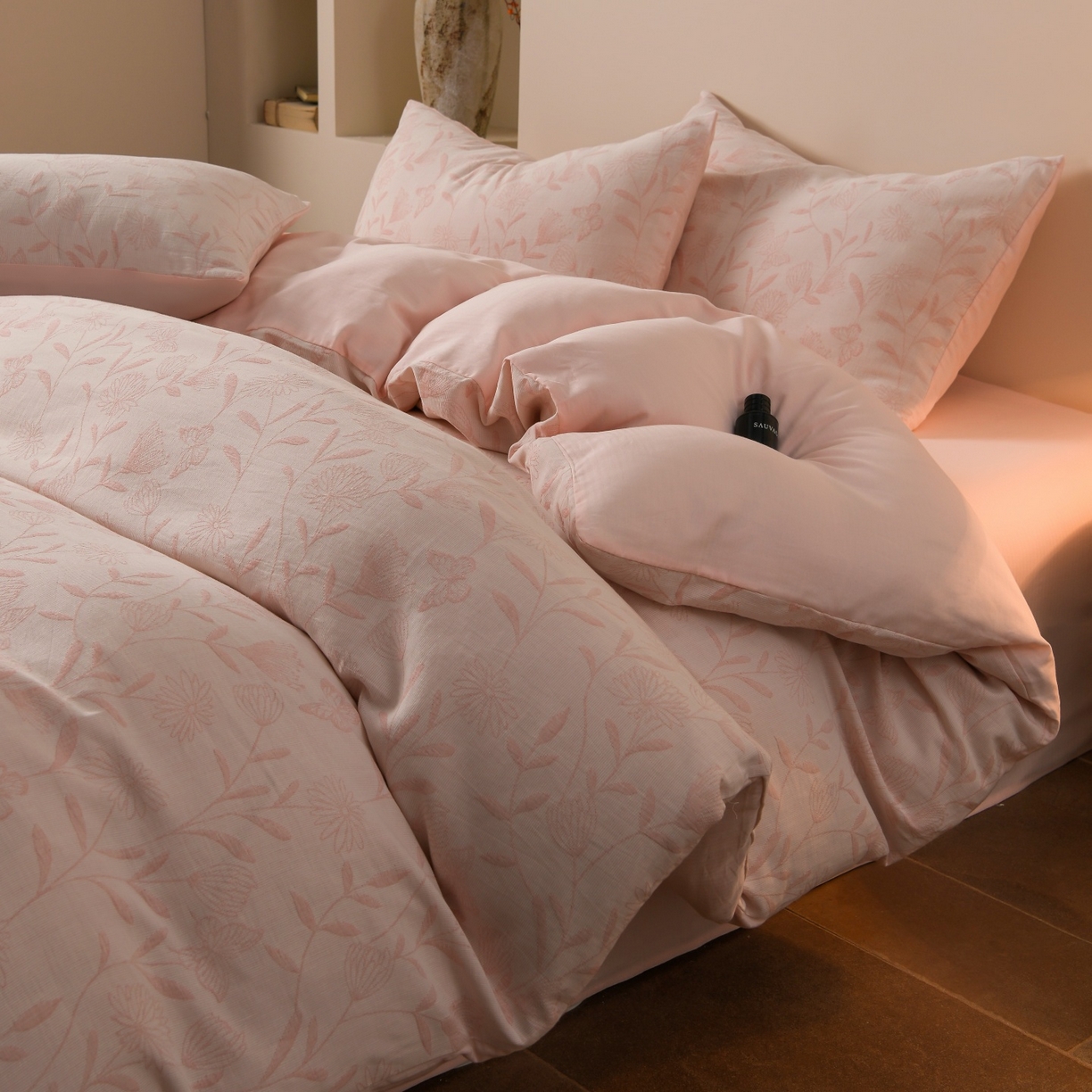 91家纺网 家纺一手货源 找家纺 （总）菡宝 2026新款人字纹全棉色织提花四件套-流风余韵 