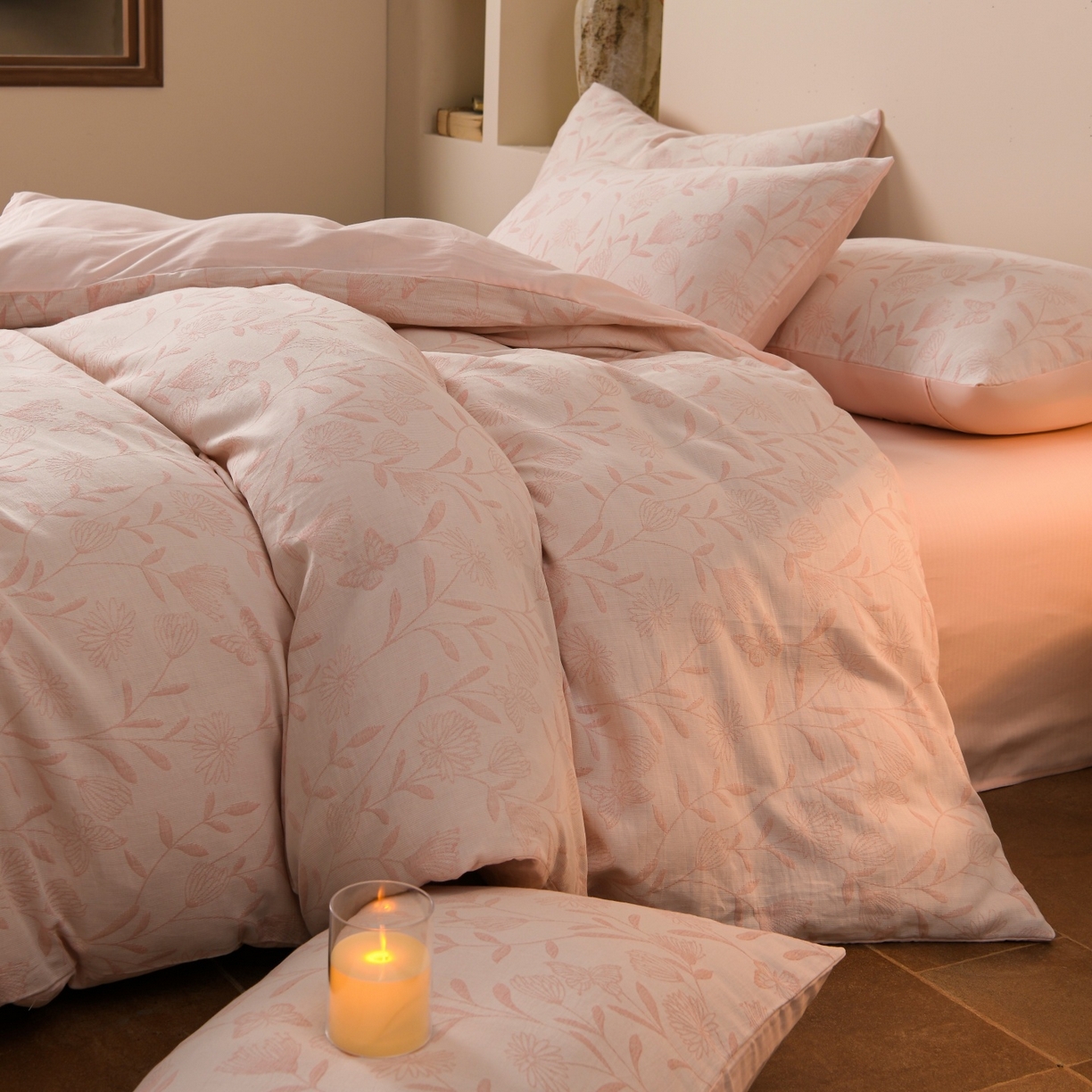 91家纺网 家纺一手货源 找家纺 （总）菡宝 2026新款人字纹全棉色织提花四件套-流风余韵 