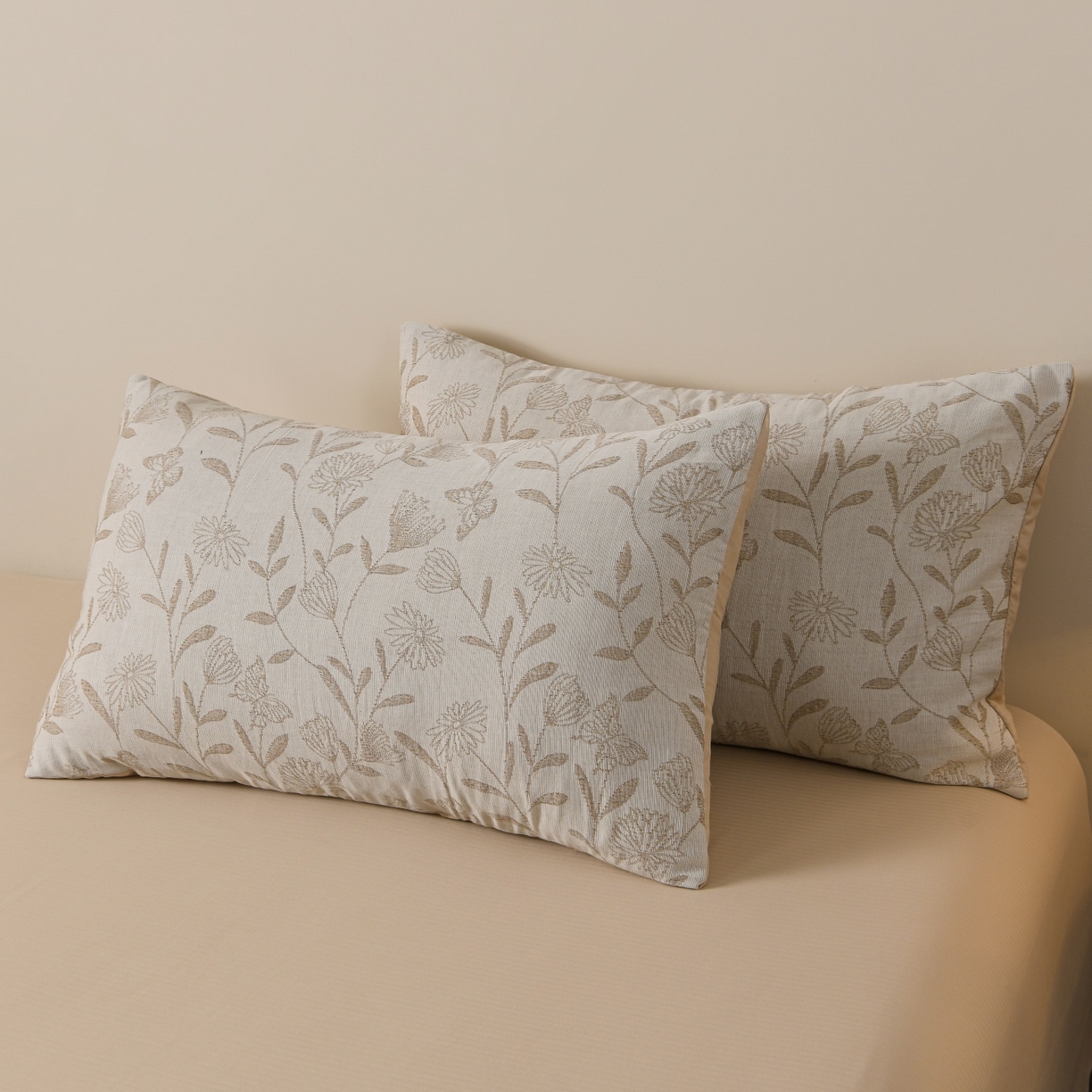 91家纺网 家纺一手货源 找家纺 菡宝 2026新款人字纹全棉色织提花四件套-流风余韵  流风余韵 杏