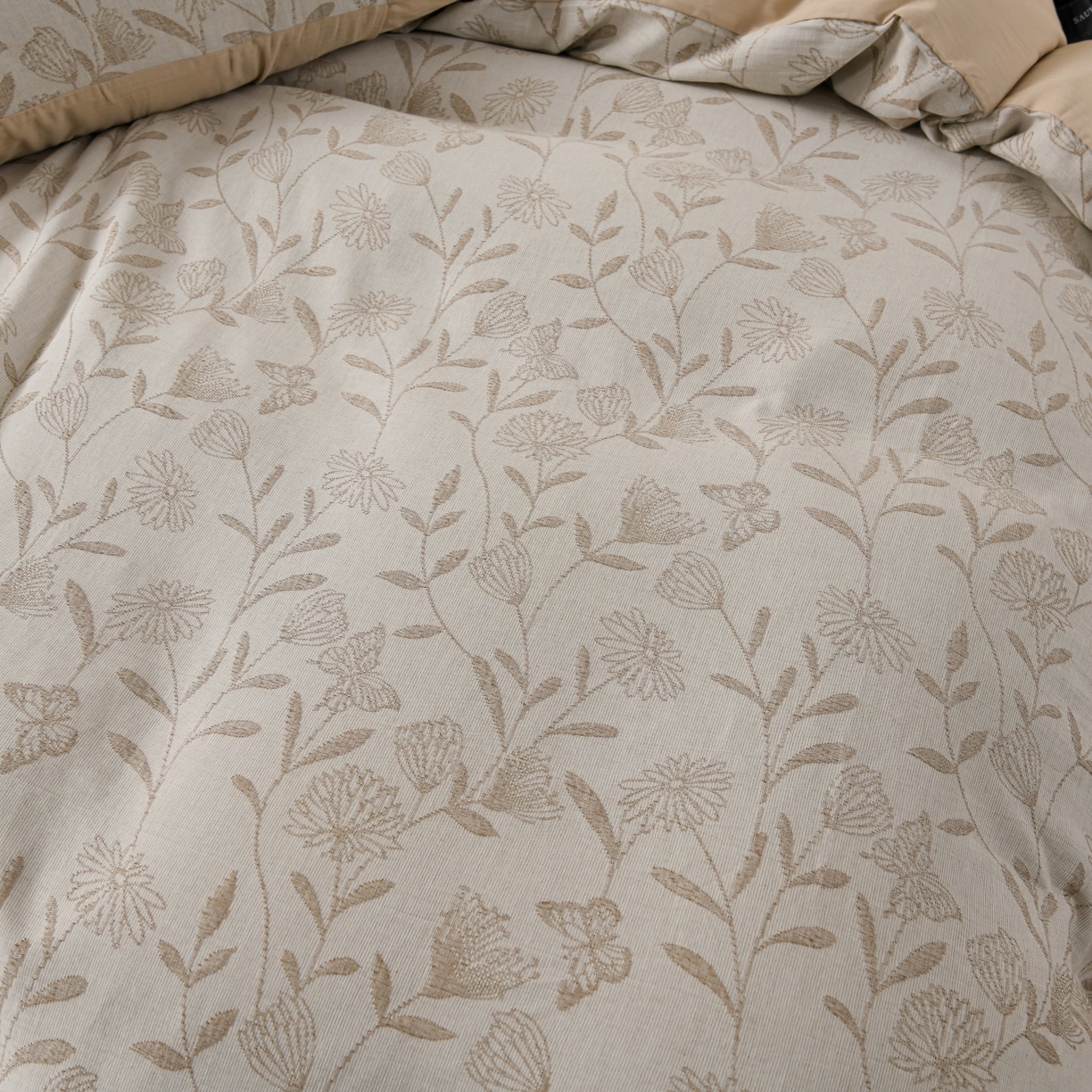 91家纺网 家纺一手货源 找家纺 菡宝 2026新款人字纹全棉色织提花四件套-流风余韵  流风余韵 杏