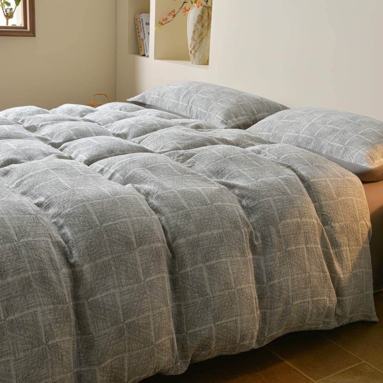 91家纺网 家纺一手货源 找家纺 （总）菡宝 2026新款人字纹全棉色织提花四件套-苏珊格 