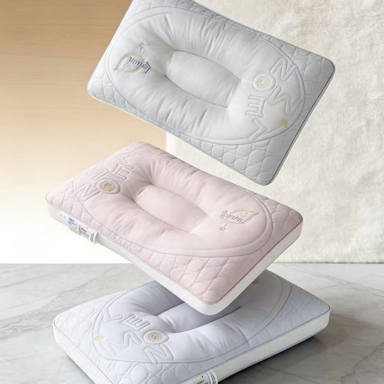 91家纺网 家纺一手货源 找家纺 （总）剑桥枕业 2026新款亲肤洛门立体网定型护颈枕芯羽丝定型枕头