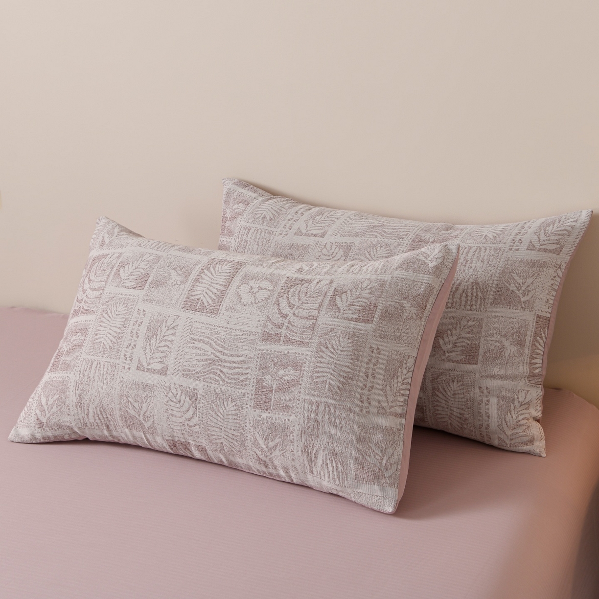 91家纺网 家纺一手货源 找家纺 （总）菡宝 2026新款人字纹全棉色织提花四件套-棕榈韵致 