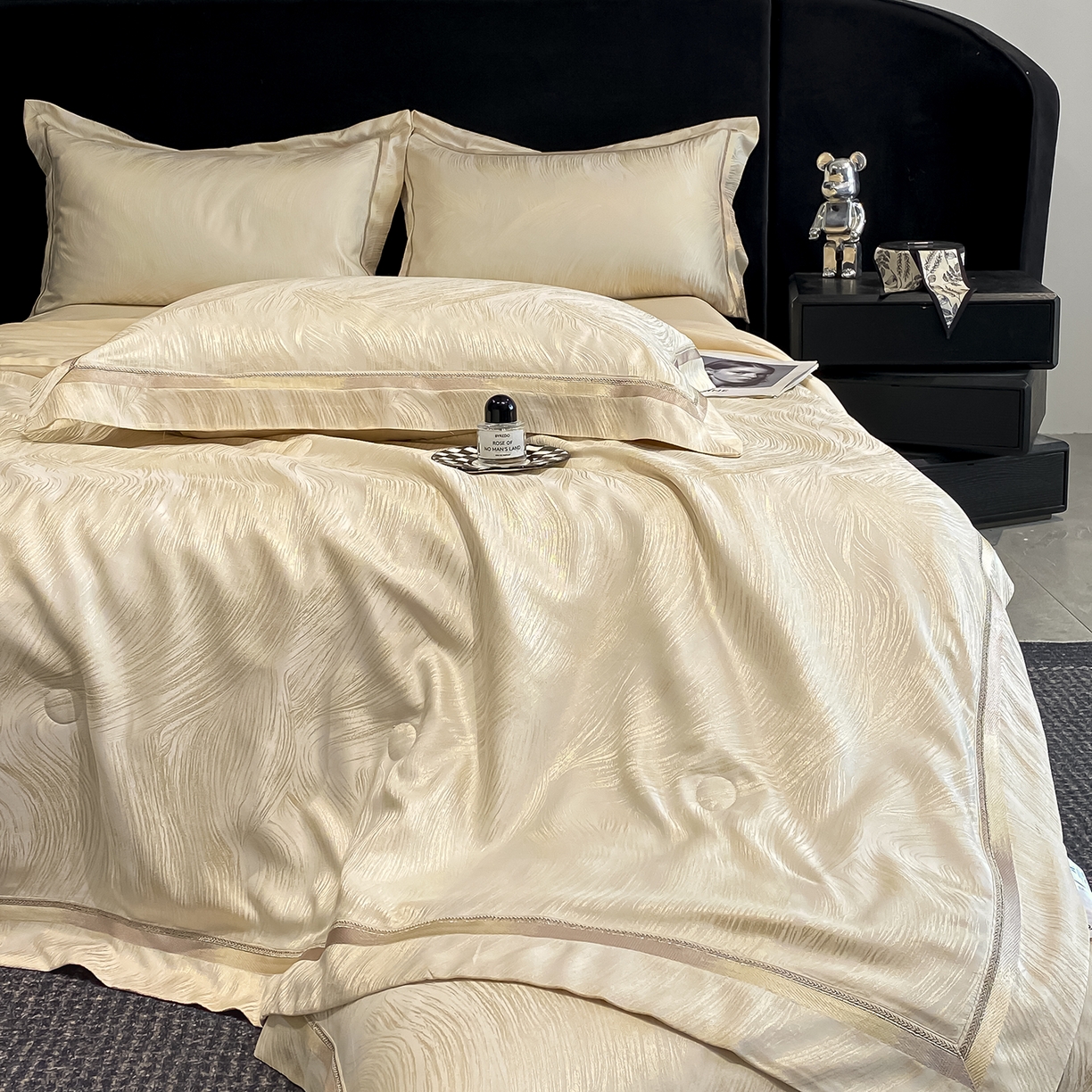 91家纺网 家纺一手货源 找家纺 置顶家纺 2026新款摩登天空-大理石纹水洗天丝夏被夏凉被空调被刺绣四件套 摩登天空-浅香槟