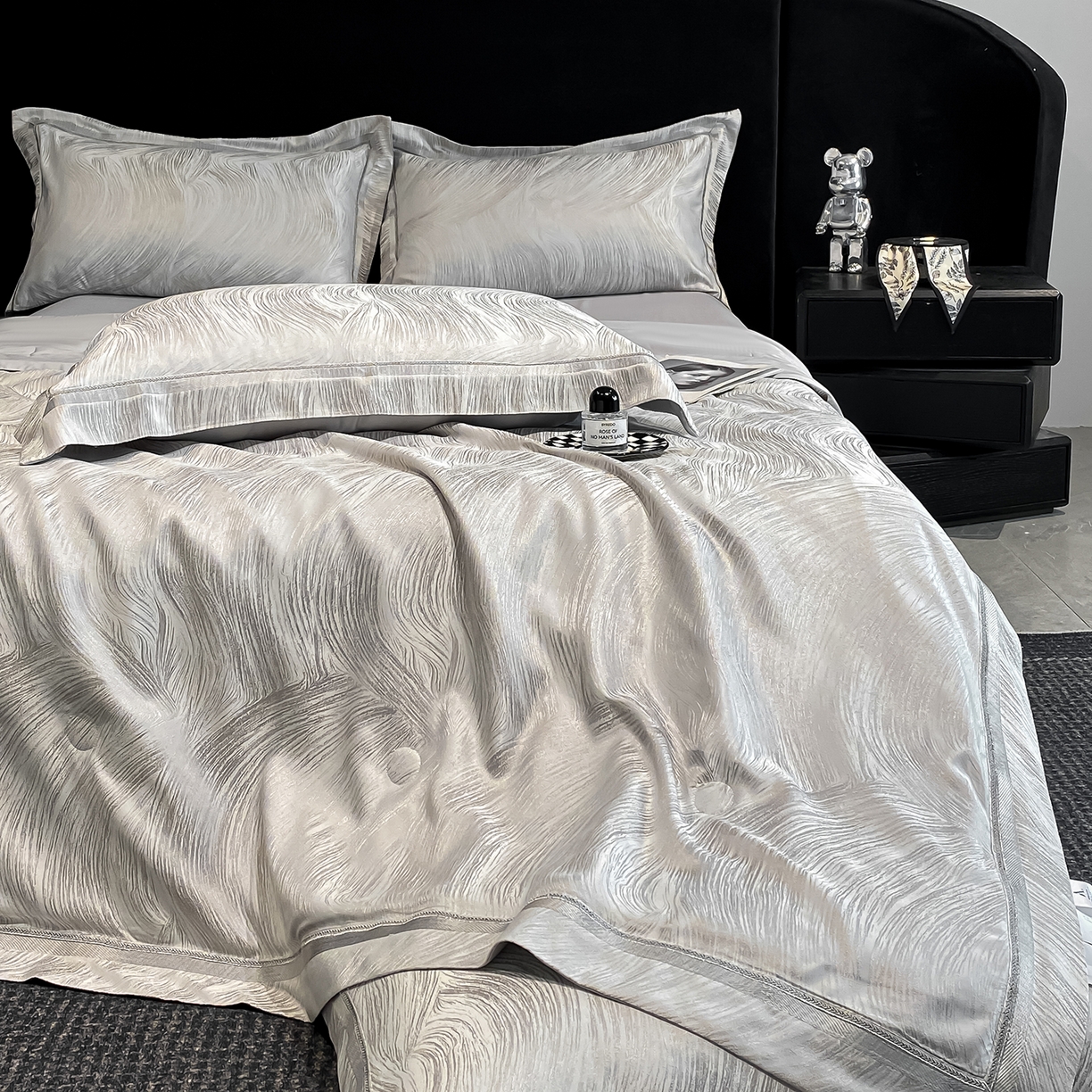 91家纺网 家纺一手货源 找家纺 置顶家纺 2026新款摩登天空-大理石纹水洗天丝夏被夏凉被空调被刺绣四件套 摩登天空-瓷器灰