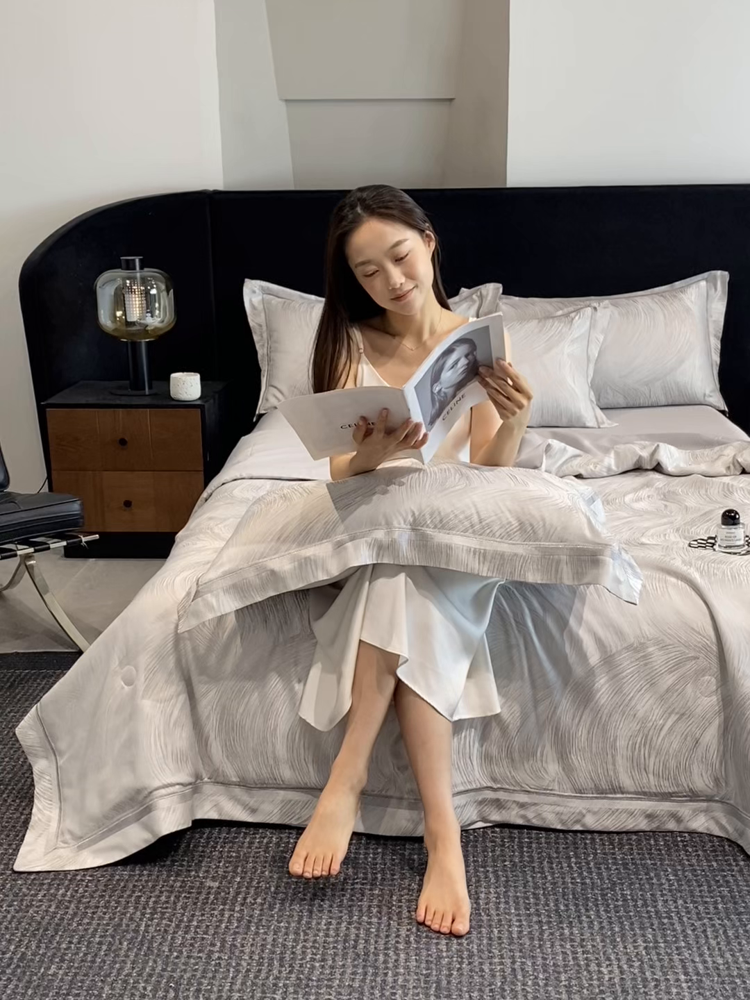 91家纺网 家纺一手货源 找家纺 置顶家纺 2026新款摩登天空-大理石纹水洗天丝夏被夏凉被空调被刺绣四件套 摩登天空-瓷器灰