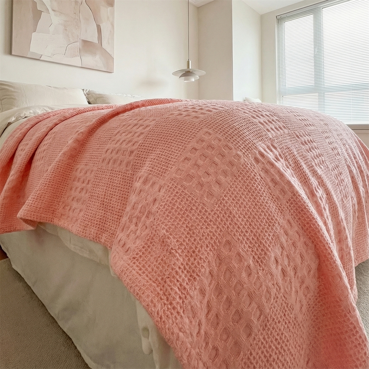 91家纺网 家纺一手货源 找家纺 娇兰毛巾 2026新款7a抗菌全棉安心棉毯盖毯艾格纱布毛巾被 粉色