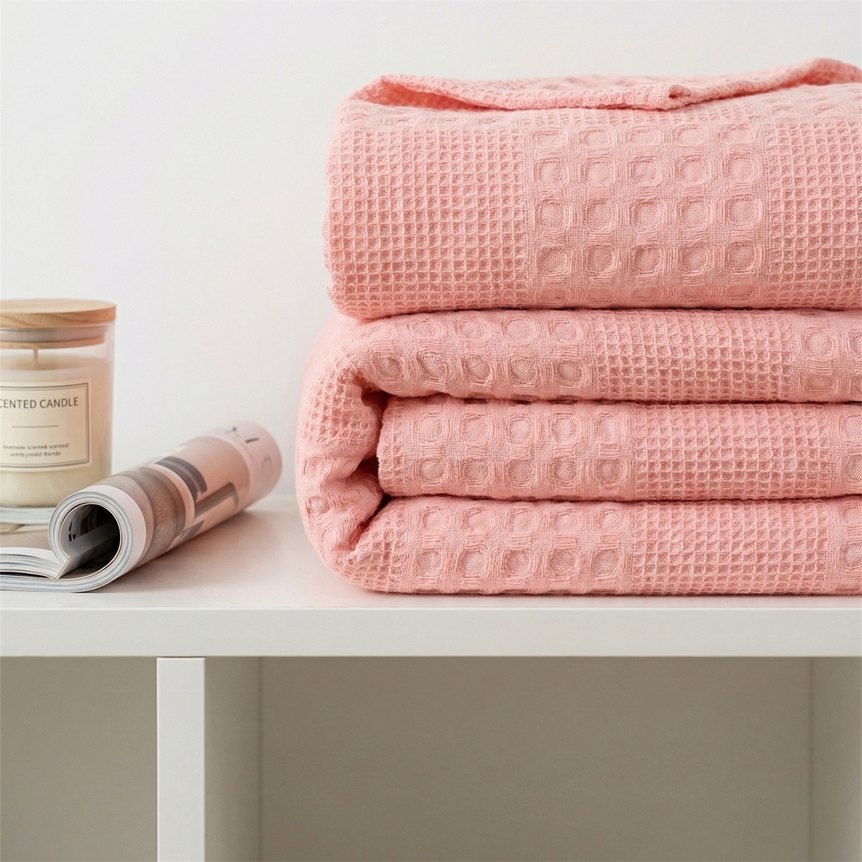 91家纺网 家纺一手货源 找家纺 娇兰毛巾 2026新款7a抗菌全棉安心棉毯盖毯艾格纱布毛巾被 粉色