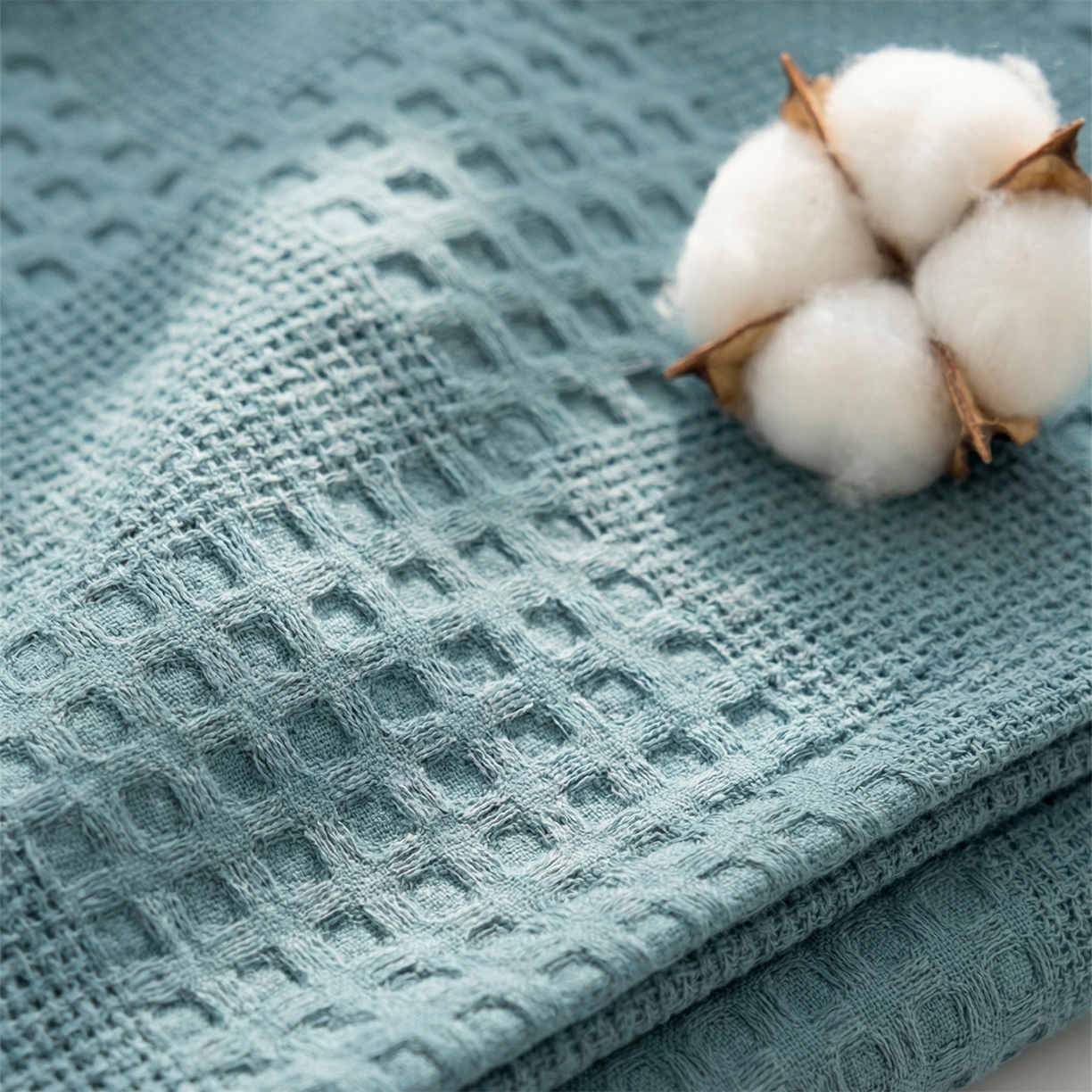 91家纺网 家纺一手货源 找家纺 娇兰毛巾 2026新款7a抗菌全棉安心棉毯盖毯艾格纱布毛巾被 蓝色