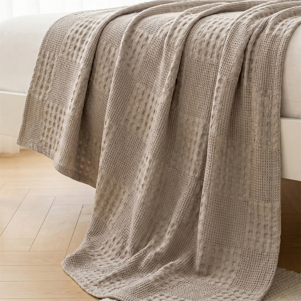 91家纺网 家纺一手货源 找家纺 娇兰毛巾 2026新款7a抗菌全棉安心棉毯盖毯艾格纱布毛巾被 浅灰