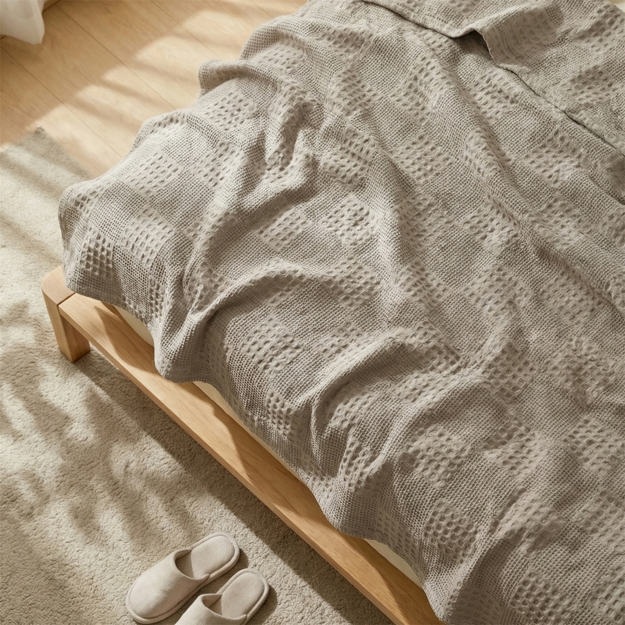 91家纺网 家纺一手货源 找家纺 娇兰毛巾 2026新款7a抗菌全棉安心棉毯盖毯艾格纱布毛巾被 浅灰