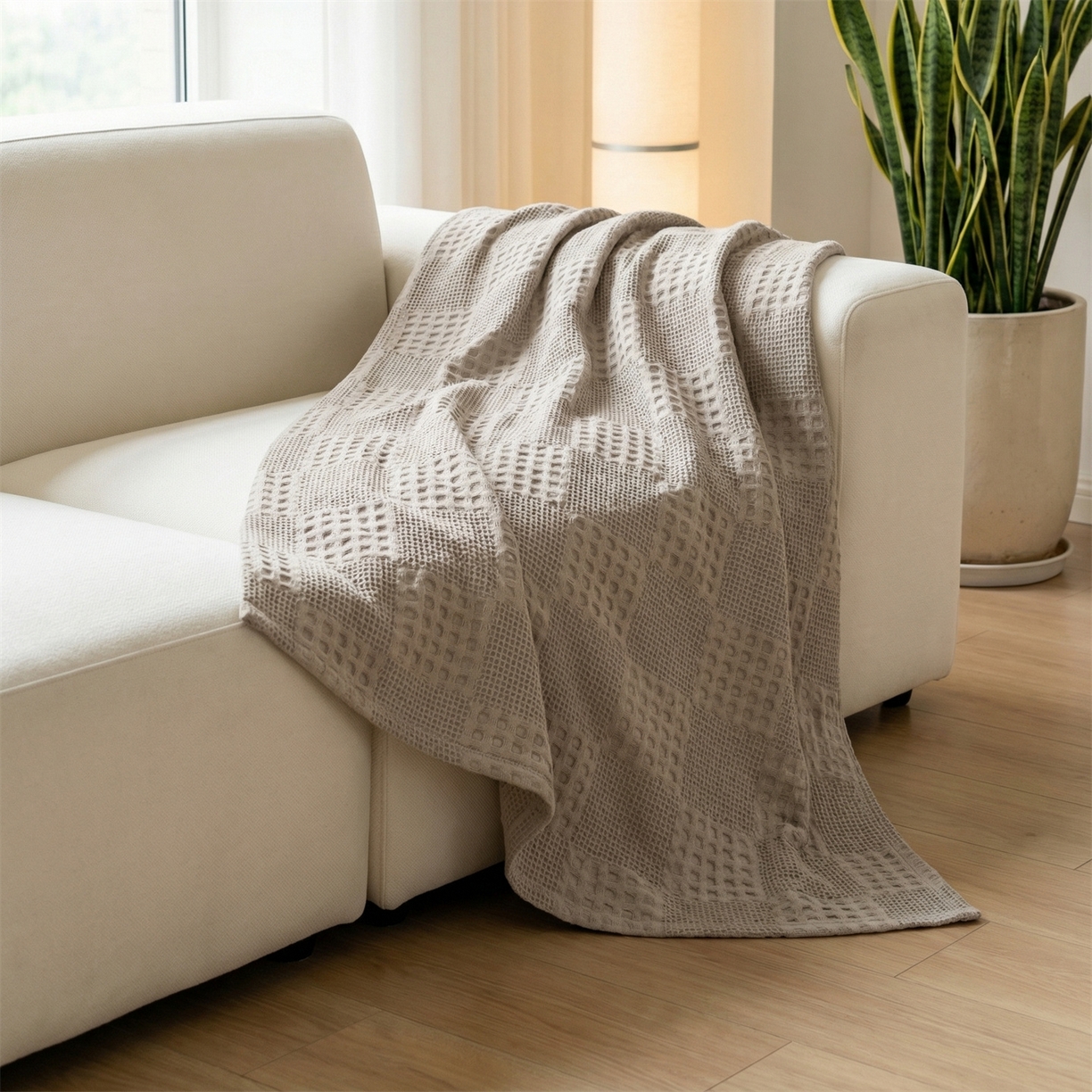 91家纺网 家纺一手货源 找家纺 娇兰毛巾 2026新款7a抗菌全棉安心棉毯盖毯艾格纱布毛巾被 浅灰