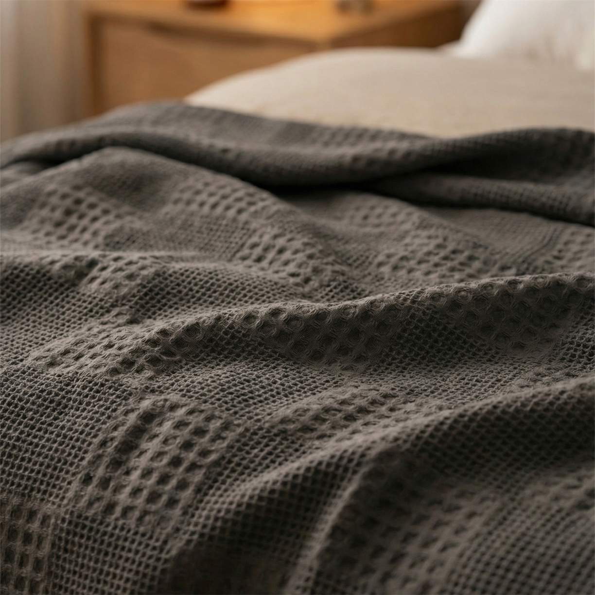 91家纺网 家纺一手货源 找家纺 娇兰毛巾 2026新款7a抗菌全棉安心棉毯盖毯艾格纱布毛巾被 深灰