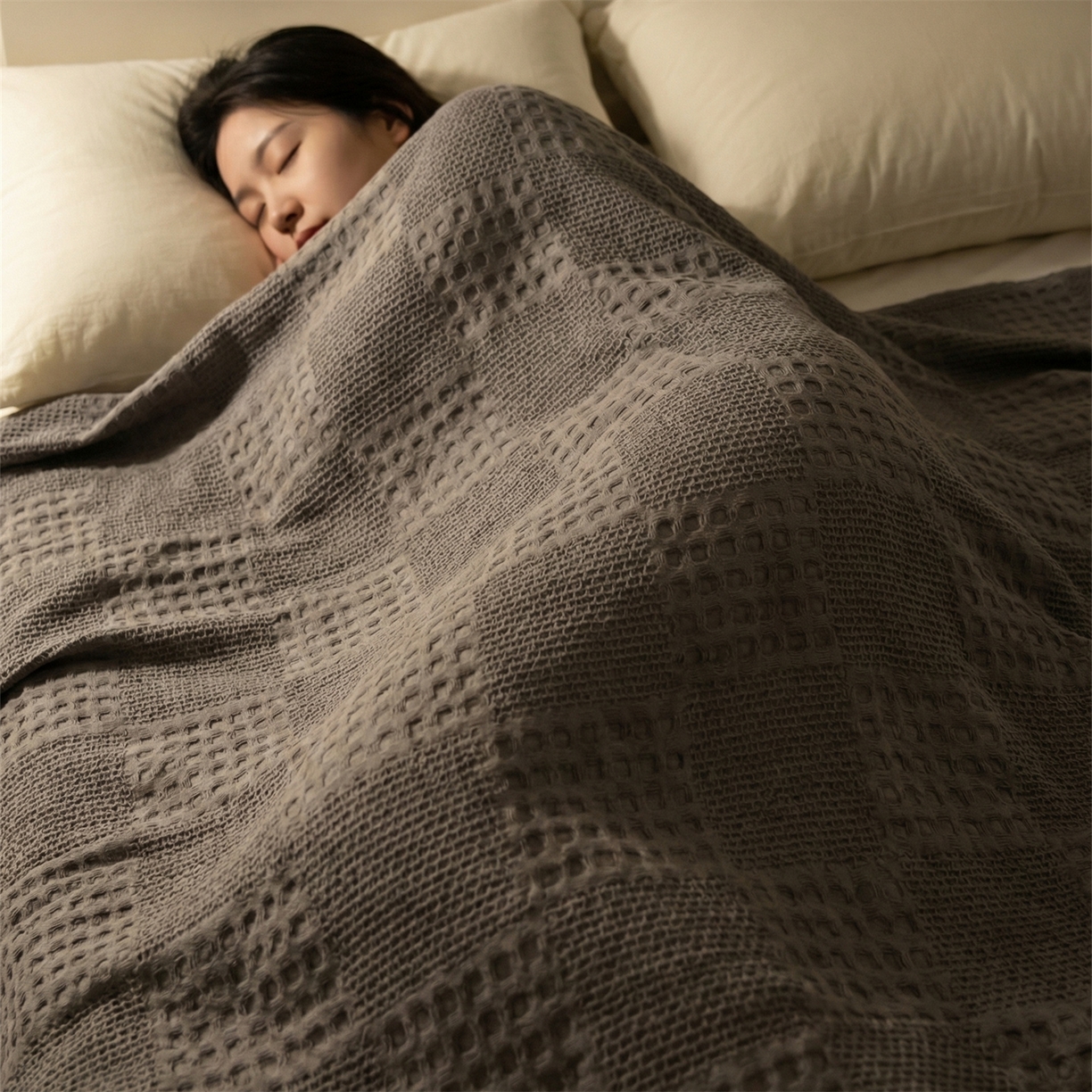 91家纺网 家纺一手货源 找家纺 娇兰毛巾 2026新款7a抗菌全棉安心棉毯盖毯艾格纱布毛巾被 深灰