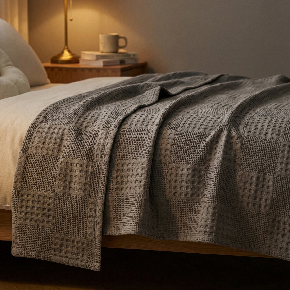 91家纺网 家纺一手货源 找家纺 娇兰毛巾 2026新款7a抗菌全棉安心棉毯盖毯艾格纱布毛巾被 深灰