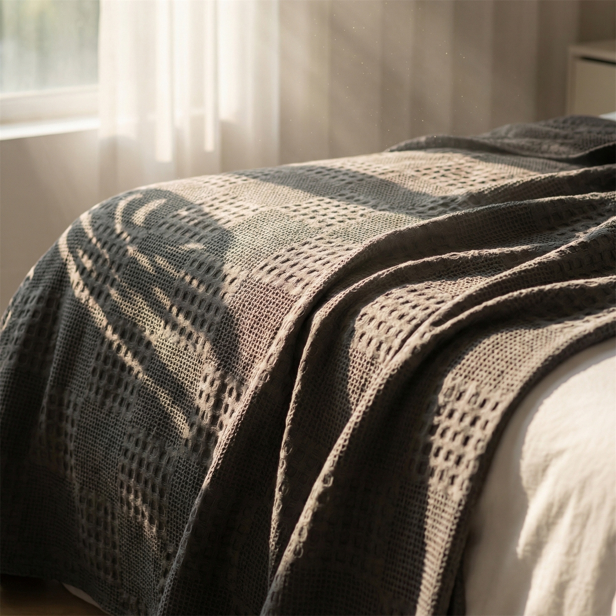 91家纺网 家纺一手货源 找家纺 娇兰毛巾 2026新款7a抗菌全棉安心棉毯盖毯艾格纱布毛巾被 深灰